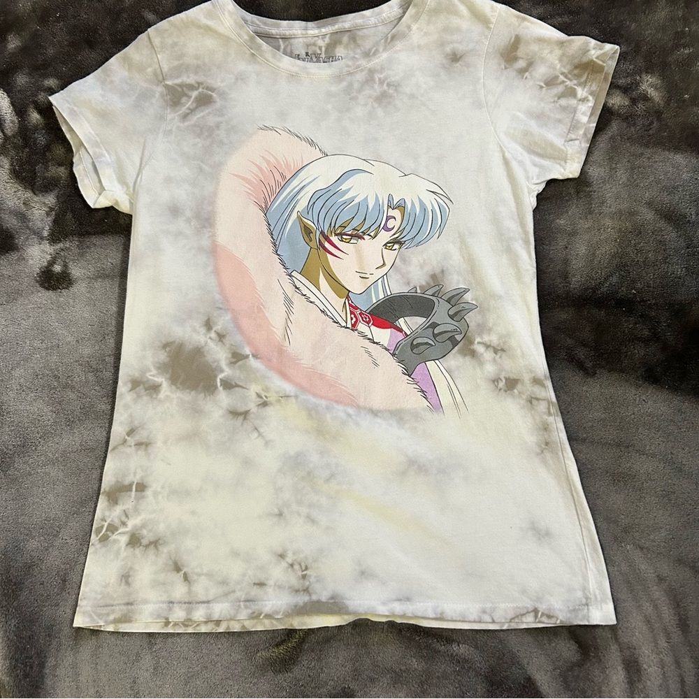 Anime Graphic T-Shirt - White & Gray